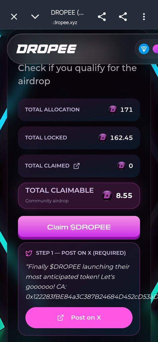 eizzy_yung's tweet photo. After 2 years of mining and over 20$ of investment Finally $DROPEE launching their most anticipated token! And my allocation is  not even up to 5$🥲

CA: 0x122283fBE84a3C387B24684D452cD53aD5906C92 https://t.co/tB3L7WwB0Q