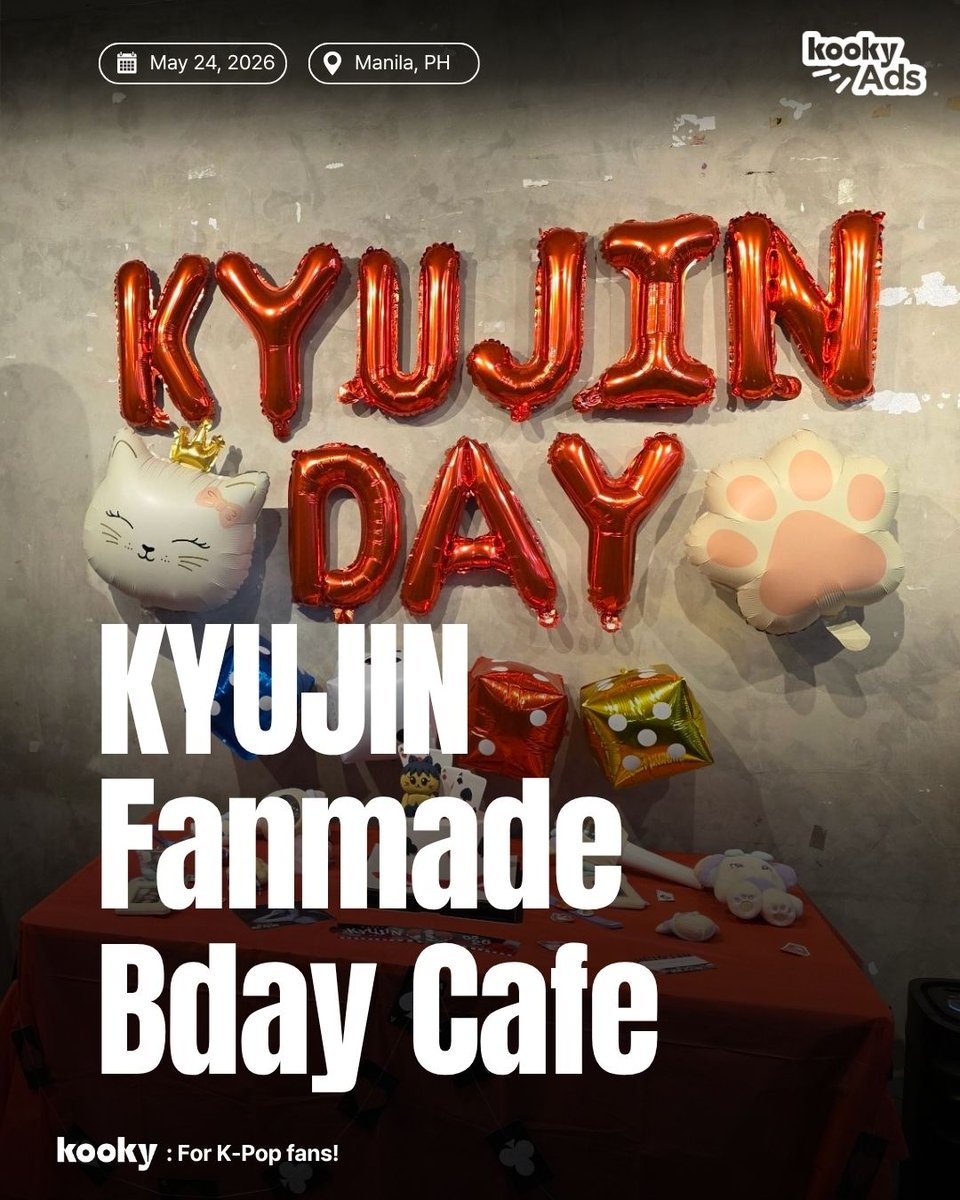 kooky__official's tweet photo. #NMIXX #KYUJIN #엔믹스 #규진 was spotlighted through a fanmade birthday café event in Manila, PH!

• Venue (name & address): Kape Light Recto, Manila
• Date & time: May 24, 2026 | 1PM - 5PM

hosted by 
@FrNSWER
 
Thanks for participating! 🎉 Congrats again on the win, and stay tuned for more events! 👀

#KookyCafe