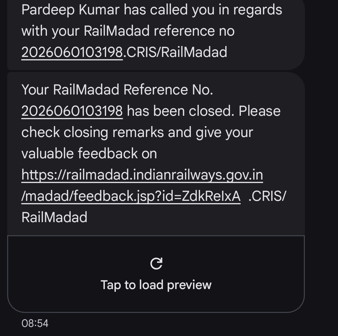 singhaditya1996's tweet photo. @RailwaySeva Complaint was closed without attending https://t.co/kBfdTg4sNp