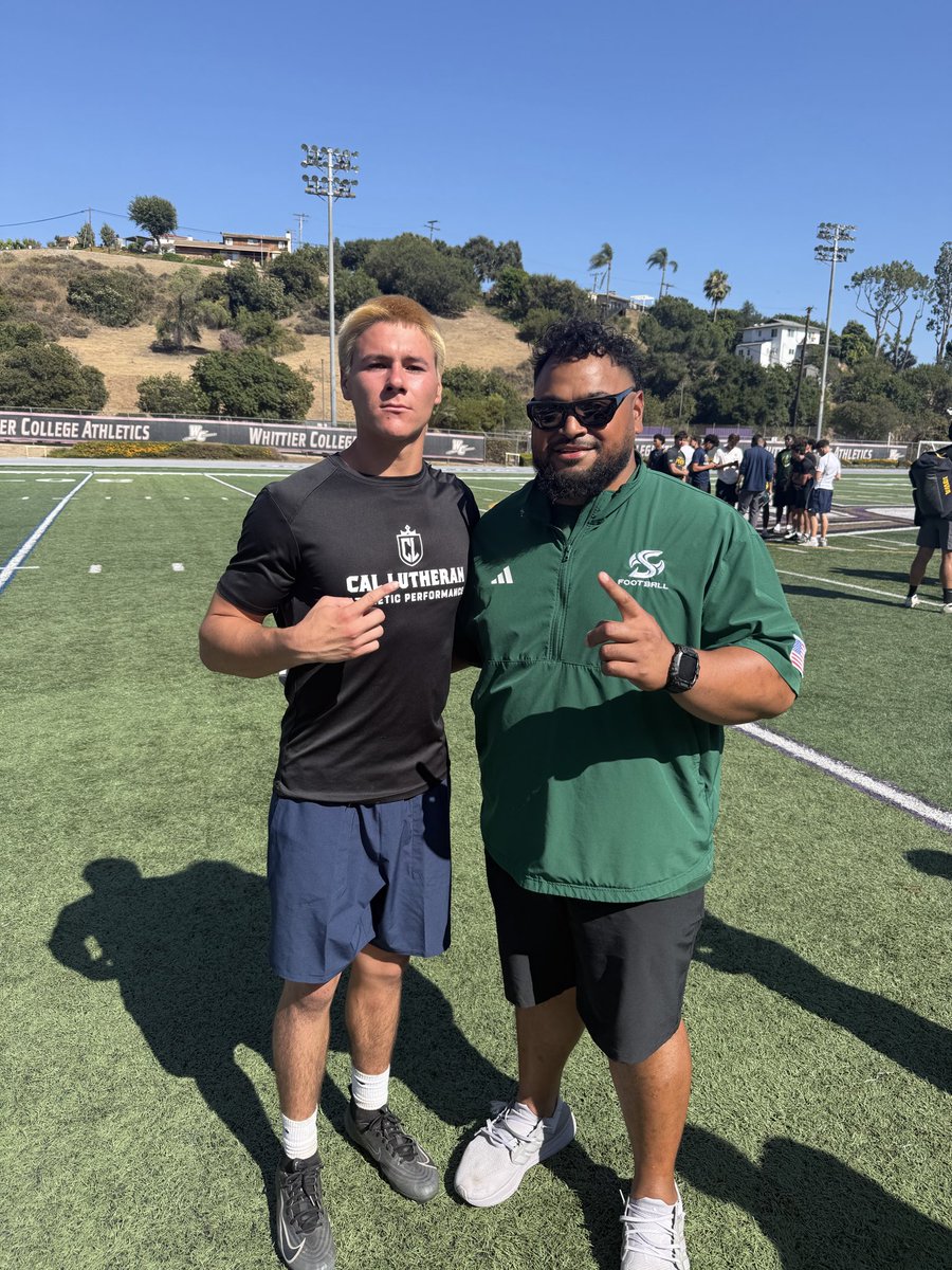 ArturoXCarrillo's tweet photo. Had a great time competing at Whittier College camp today! 
9’8” Broad Jump
4.7 40-yd
4.3 Shuttle
4.9 GPA 1330 SAT
(Film in comments‼️🚨)
@Coach_Meyer27 @Coach_TUI @VincentFarrar1 @HC_Carter1 @Coachrichbrown https://t.co/2lkLvnnfz8