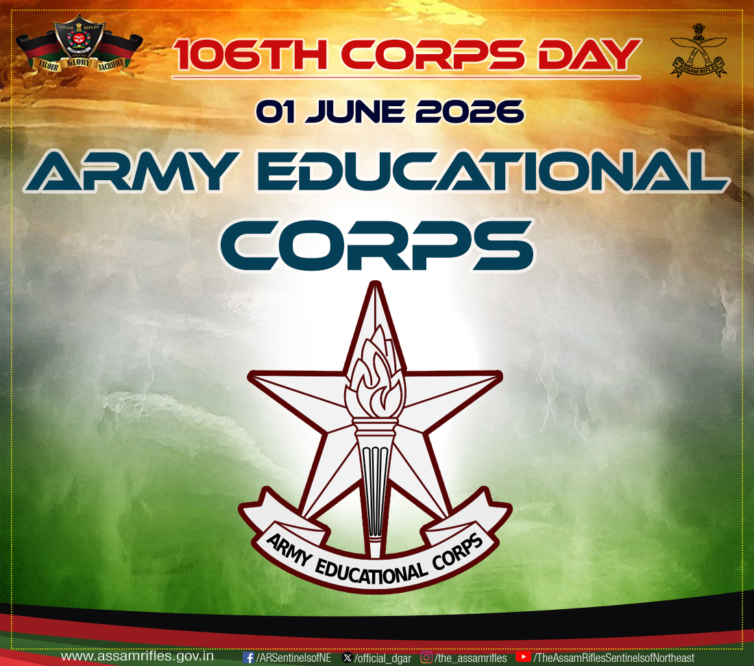 official_dgar's tweet photo. Lt Gen Vikas Lakhera, AVSM, SM, Director General Assam Rifles and all ranks of #AssamRifles extend greeting and best wishes to all ranks of #ArmyEducationalCorps on the occasion of Corps Day.

#friendsofthenortheast #sentinelsofnortheast #OperationalReadiness #CommunityFirst #NationFirst #ServiceBeforeSelf #GuardiansOfTheNation

 @HMOIndia @adgpi @PIBHomeAffairs