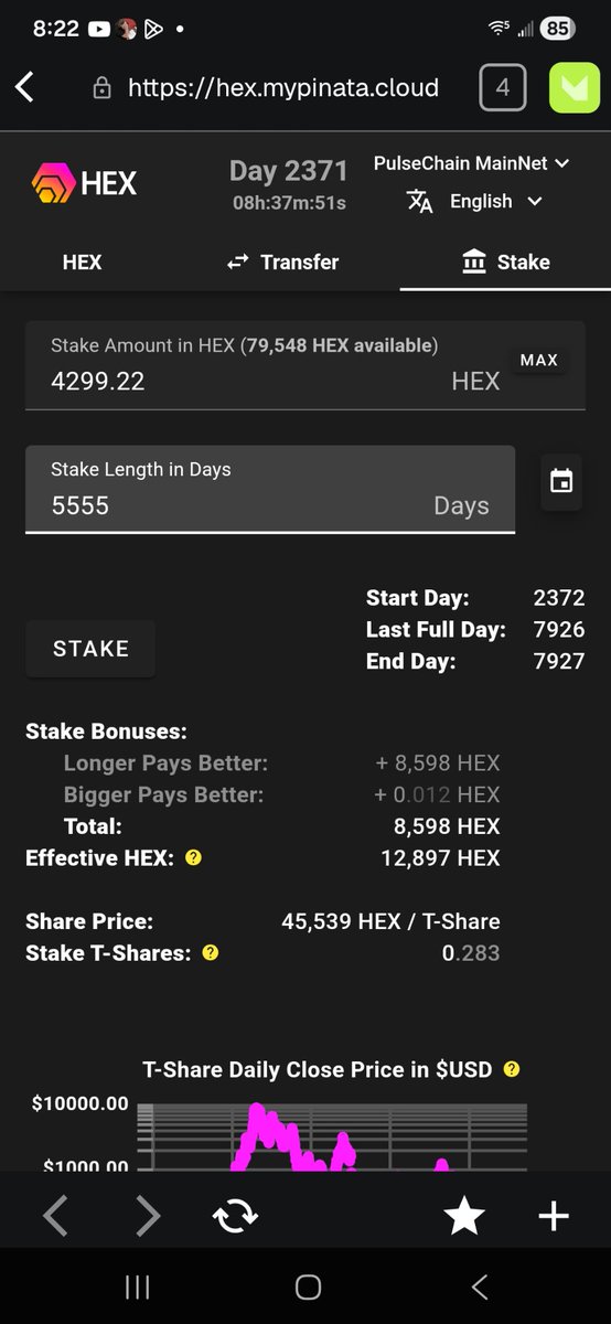 Defidca's tweet photo. THE $10 WEEKLY HEX EXPERIMENT 🏁

​$10 deployed into HEX on PulseChain. No trading, just code. Splitting it 50/50:
​
🐇 HARE: $5 (4,299 HEX) locked for 90 Days. Building a rolling compound engine.

🐢 TORTOISE: $5 (4,299 HEX) locked for 5555 Days. Max T-Shares (+8,598 HEX bonus) https://t.co/gUfJ6RM35j