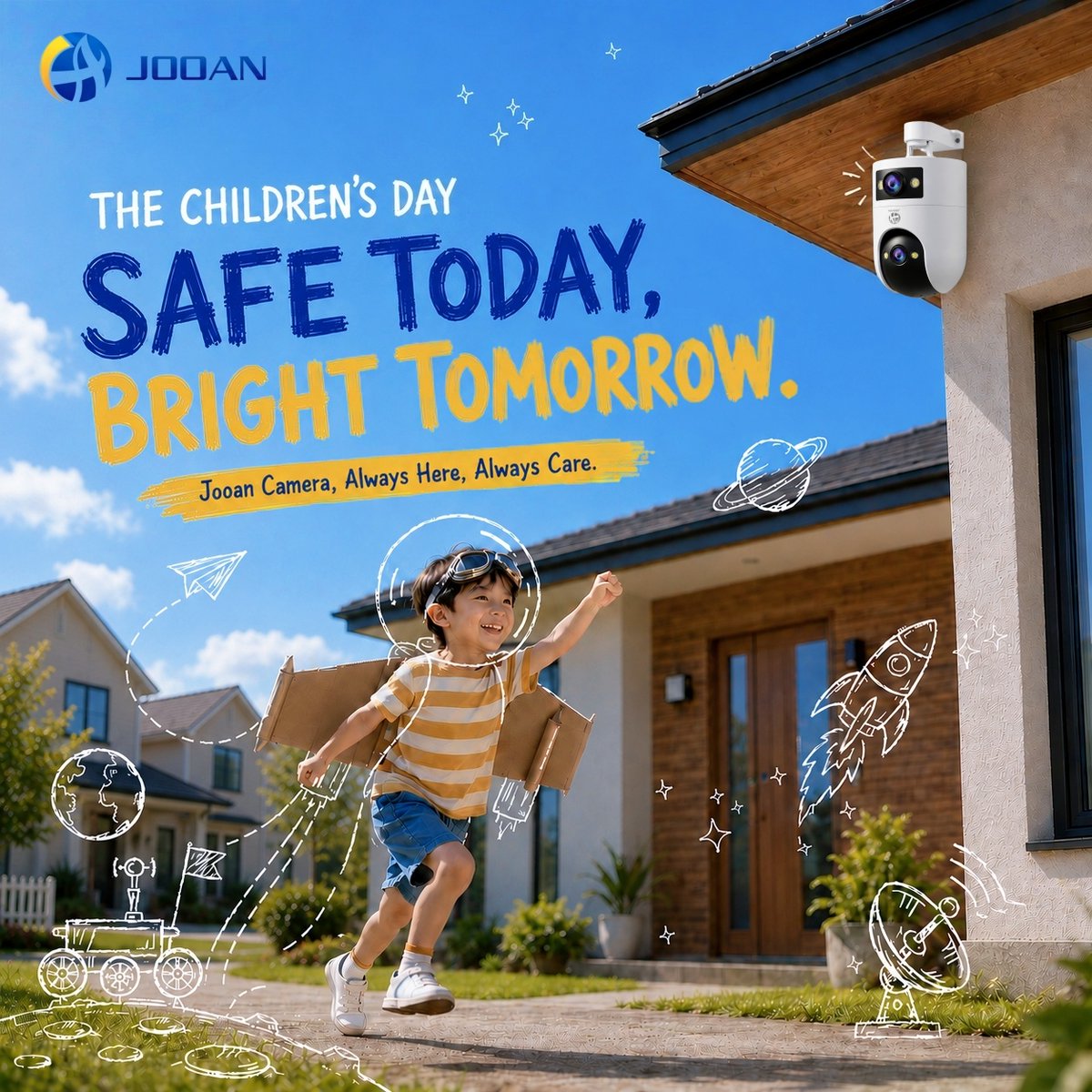 jooancam's tweet photo. 👧🚀 Every dream deserves a safe place to grow.
This Children’s Day, JOOAN celebrates kids’ curiosity &amp; endless adventures. While they explore, we keep families protected.
💛Safe Today, Bright Tomorrow.
#ChildrensDay #HomeSecurity #FamilySafety #SecurityCamera #JOOAN #jooancamera https://t.co/9jby47hbAv