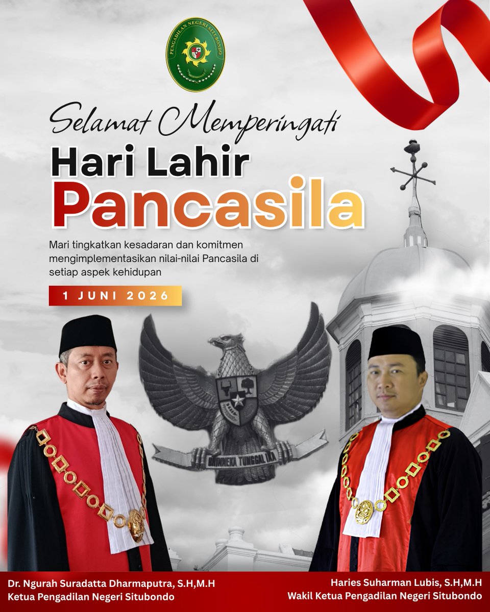 NegeriSitubondo's tweet photo. Selamat Peringati Hari Lahir Pancasila 01 Juni 2026 https://t.co/wkD9GpUgjn