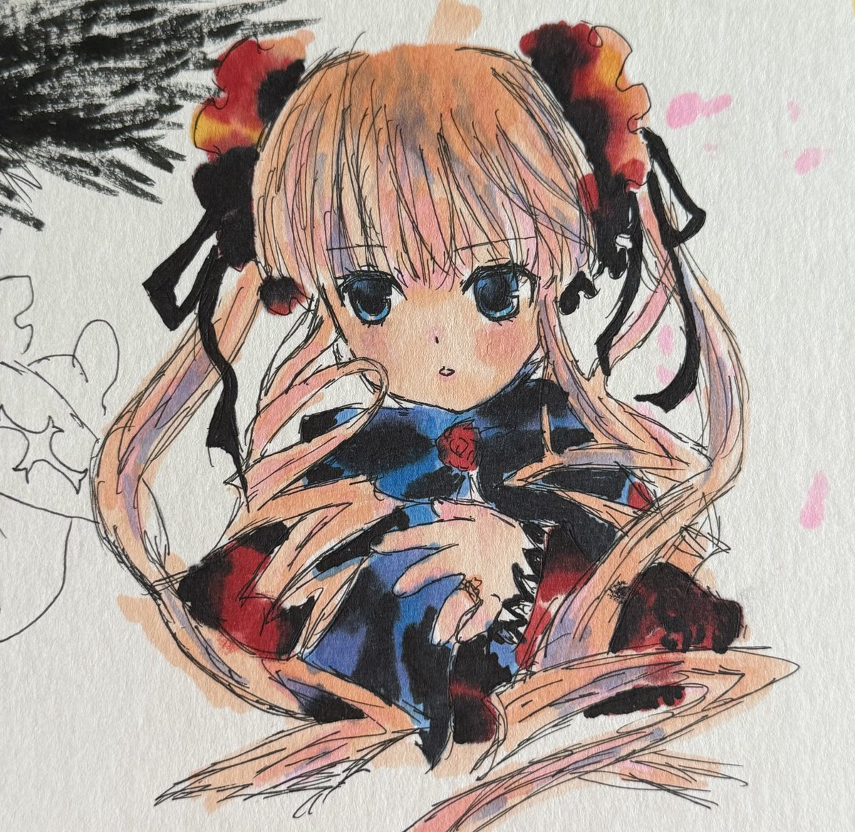中学生の時に描いたイラスト出てきたんだが、今よりも上手くて鬱 これ