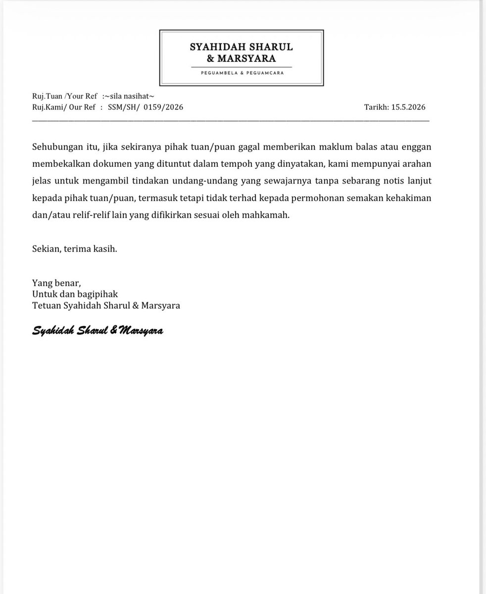 FirdausWong's tweet photo. SAMAN SKMM SETELAH MEREKA ENGGAN BEKERJASAMA

SKMM telah membalas notis Permohonan Salinan Notis di bawah Seksyen 263, Akta Komunikasi dan Multimedia 1998 dari peguam saya. 

SKMM ENGGAN memberikan kerjasama terhadap 3 tuntutan kami yang kami tuntut di dalam Notis kami bertarikh 15/5/2026

Notis dihantar selepas SKMM menyekat Facebook Pages saya yang mempunyai 620,000 pengikut (https://t.co/yVeNa7AKEZ) dari diakses oleh IP Malaysia. 

Tindakan undang-undang akan diteruskan untuk mempertahankan hak kebebasan bersuara yang telah termaktub di dalam Perlembagaan Persekutuan!

Ini bukan tentang diri saya seorang tetapi ini tentang hak kita semua sebagai rakyat Malaysia! Hak yang termaktub dalam Perlembagaan Persekutuan.

Jangan kita perjuangkan hak kebebasan bersuara semasa kita tidak memiliki kuasa ketika menjadi pembangkang tetapi menghalang kebebasan bersuara setelah memiliki kuasa.

Tindakan saya ini untuk kita semua, rakyat Malaysia.

cc : @fahmi_fadzil @anwaribrahim