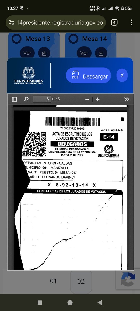 EstebanCastaoR6's tweet photo. @rae_digital @DrHerSigenMoAl En la mesa que vote en Manizales el E14 rasgado con fraude evidente https://t.co/lSEUUL6cpe