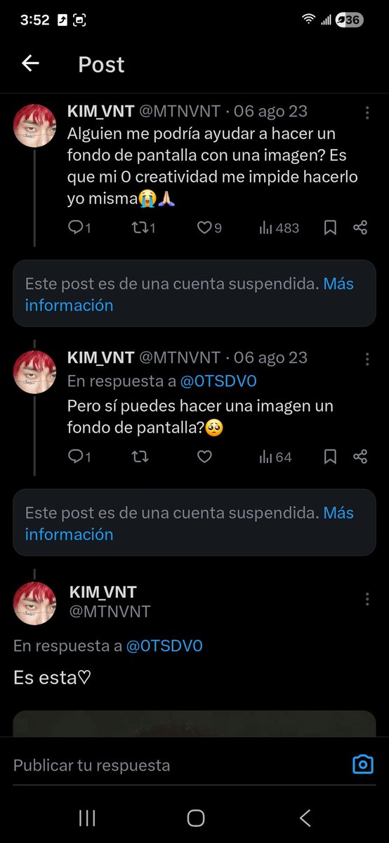 teredlsv15's tweet photo. @MTNVNT Sisisis ahorita me fui a buscar alguna conversación pero no se si te acuerdas https://t.co/CsDj2xzl3U