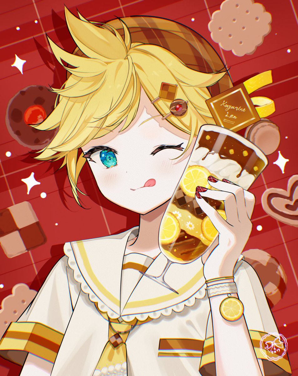 croixtw's tweet photo. 🍪🍫　#鏡音レン https://t.co/durn28N9q4