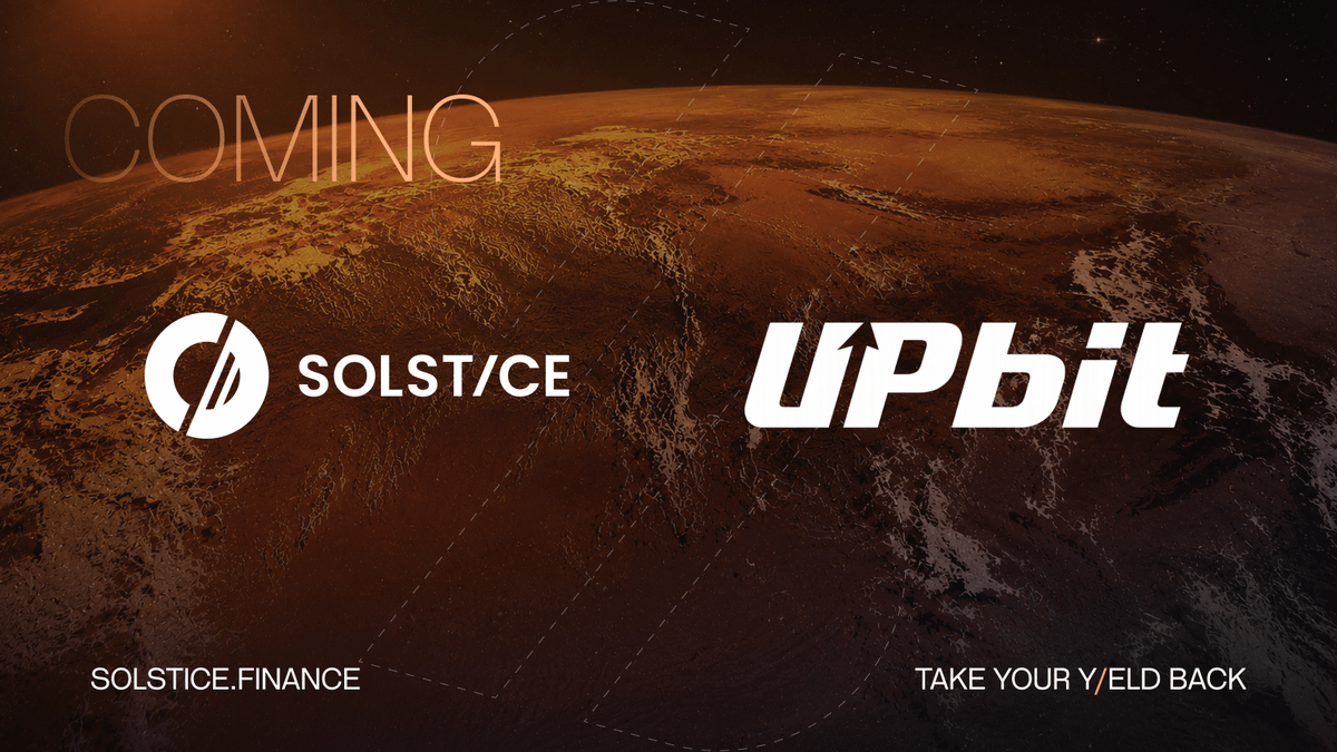 solsticefi's tweet photo. is coming to Upbit.

June 1st. https://t.co/H4MoJbbLky
