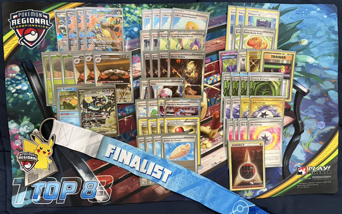thefleeee's tweet photo. 2nd place at Indianapolis Regionals with the big crab! Despite my best efforts to lose games (I played really bad) I ended up in the finals thanks to the deck being a great meta call. Shoutout to @CheesecakeCM_ for the deck and every single person who wished me good luck this weekend. You guys are the real MVPs. Not a result I expected but I’m overwhelmed with the support and emotion of another top cut. Thank you all and I’ll see you at NAIC! 

「巨大なカニ」と共に、インディアナポリス地区大会で準優勝しました！自分から負けに行っているかのような酷いプレイング（本当に散々でした……）をしてしまったにもかかわらず、このデッキが環境に完璧に刺さっていたおかげで、なんとか決勝まで勝ち進むことができました。デッキを提供してくれた @CheesecakeCM_ さん、そして今週末に「頑張って」と声をかけてくださったすべての方々に、心からの感謝を捧げます。皆さんが、真のMVPです！予想していた結果ではありませんでしたが、またしてもトップカット入りを果たせたことへの感動と、皆さんの温かいサポートに胸がいっぱいです。皆さん、本当にありがとうございました。NAICでお会いしましょう！