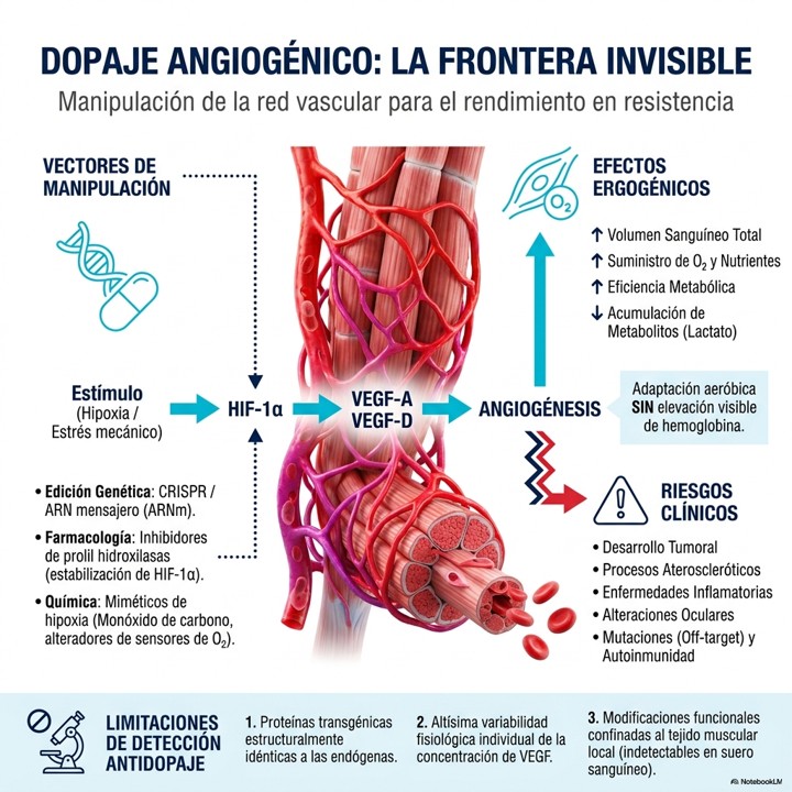 ChicharroJL's tweet photo. DOPAJE ANGIOGÉNICO: LA NUEVA FRONTERA INVISIBLE DEL RENDIMIENTO DEPORTIVO ¿Y si el futuro del dopaje no aumentara la hemoglobina, sino los vasos sanguíneos? El dopaje angiogénico emerge como una amenaza invisible, difícil de detectar y con enorme potencial ergogénico. Ciencia, rendimiento y riesgo en una nueva frontera del deporte. (lee el artículo completo en BLOG JL Chicharro en https://t.co/ghlyA0rsYU) https://t.co/b0V2rWyXzS