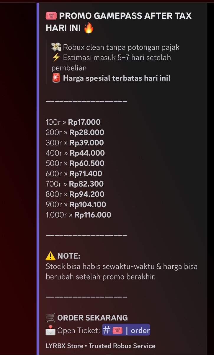 L jual robux n limited item tweet media