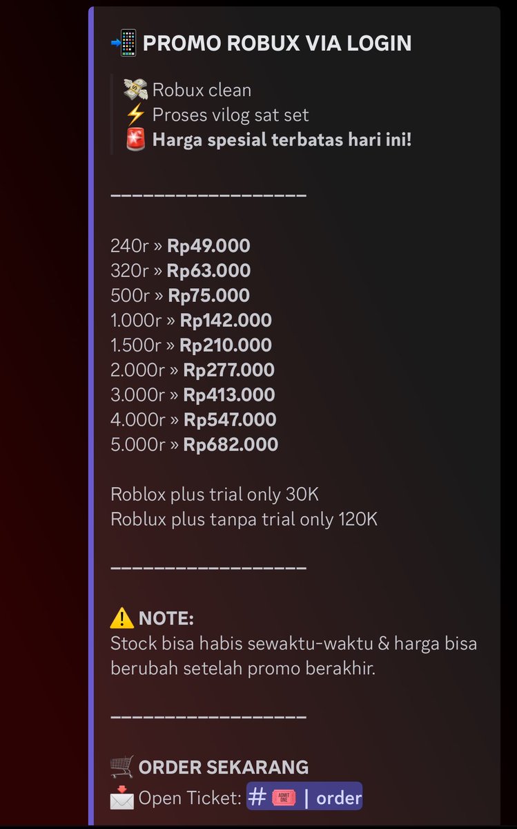 L jual robux n limited item tweet media