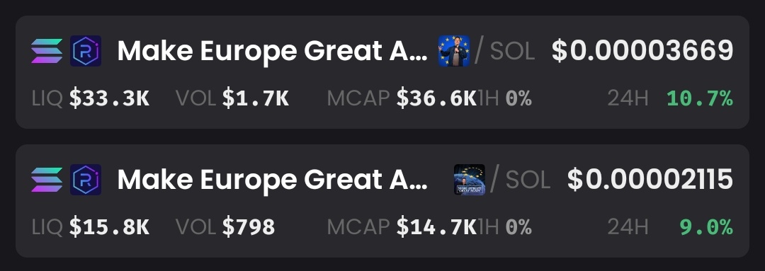 Dhiiipower's tweet photo. seeing the political tension across Europe, I feel we're going to look at these in a few months and not believe our luck with these prices.

Make Europe Great Again $MEGA #MEGA https://t.co/nR6LSt1Afr