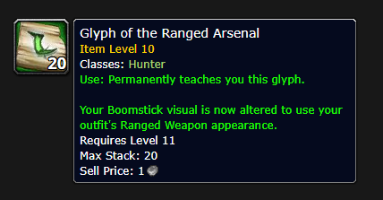 Portergauge's tweet photo. My one hope for Survival Hunter going forward really is just a cosmetic glyph for Boomstick to use your Ranged Weapon slot.

It's the cleanest solution to allow players to use any appearance from their collection without changing the spec's (amazingly fluid) gameplay flow. https://t.co/KjFVtTjMcf