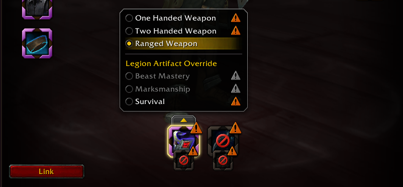 Portergauge's tweet photo. My one hope for Survival Hunter going forward really is just a cosmetic glyph for Boomstick to use your Ranged Weapon slot.

It's the cleanest solution to allow players to use any appearance from their collection without changing the spec's (amazingly fluid) gameplay flow. https://t.co/KjFVtTjMcf
