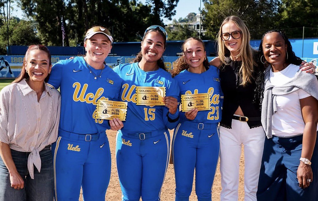 jen_schro's tweet photo. Dear Taylor, Jordan & Megan,

You have made every UCLA alum proud.

Not just because of the wins.
Not because of the records.
Not because of the trophies.

Because of the way you represented UCLA.

Your loyalty.
Your competitiveness.
Your grit.
Your commitment to something bigger than yourselves.

You showed up for each other. You led. You elevated everyone around you.

And in doing so, you showed every little girl watching what is possible when talent is matched with relentless work, unwavering belief, and a team-first heart.

Long after the statistics fade, that will be your legacy.

Thank you for wearing the four letters the way they were meant to be worn.

Go Bruins, forever.