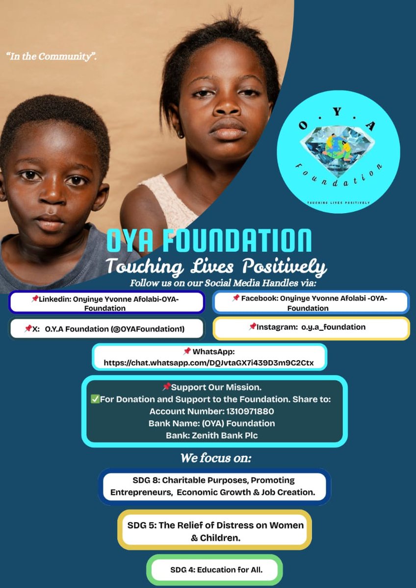 OYAFoundation1's tweet photo. ✍️ *You can follow us on our social media platforms on:*

📌 WhatsApp 
https://t.co/2B9LCF0sOg

📌 Facebook 
https://t.co/QIKBGYjcNg

📌X
https://t.co/7FyQtmhcyU

📌Linkedin
https://t.co/dwpxkEwfSe

📌Instagram 
https://t.co/uMORVVdX7P https://t.co/USf8QAYBKw