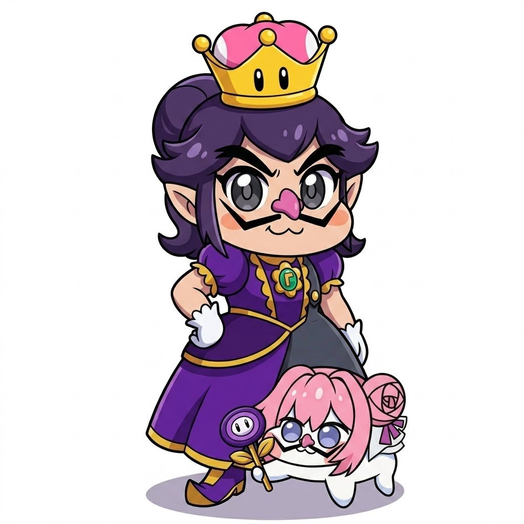 Darkyoshi0007's tweet photo. They thought it was Princess Peach, but no, it was Waluigi!
Apparently, Doro gave him the wrong item and the Super Crown instead; she meant to give him an Ice Flower.
#doro #nikke #wplaces #waluigi #dorocord #doroland https://t.co/epzQvUchzi