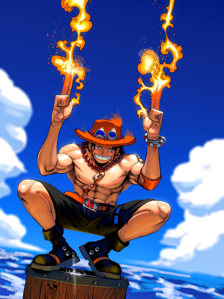BoruDBrian's tweet photo. I came across an old sketch of Ace that I did a while back and decided to finish it! https://t.co/5omybLhnVq