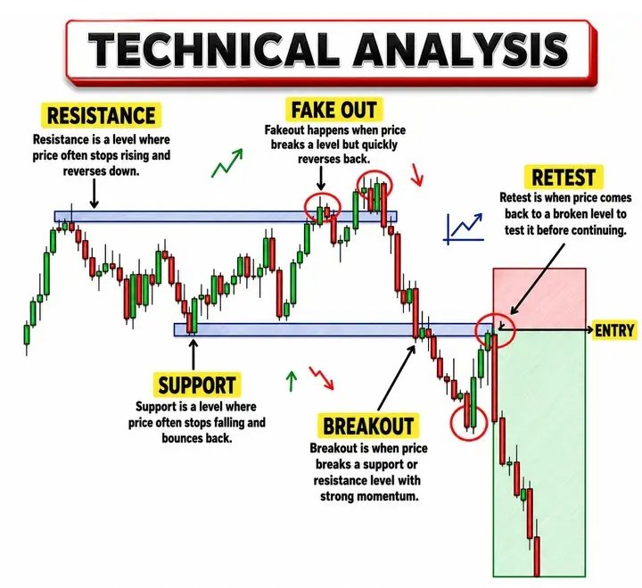 marketTrader92's tweet photo. Foundations of Technical Analysis

 Master Support, Resistance, Fake

 Outs, and High-Probability Retest Entries. https://t.co/bjrsmUc2Tk