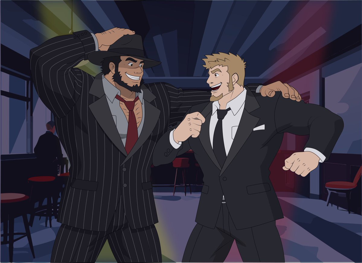 BaraDetectives's tweet photo. An alternate club backdrop for Mick and John. Art by @kinkybaradudes https://t.co/05KMuZibev