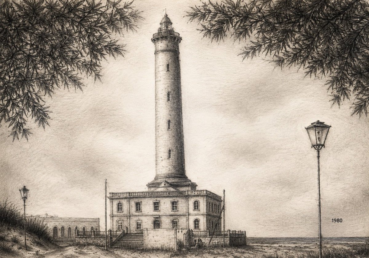 FDO1959's tweet photo. #Faro_de_Chipiona - Dibujo de 1980 https://t.co/cYR4Y1SDxh