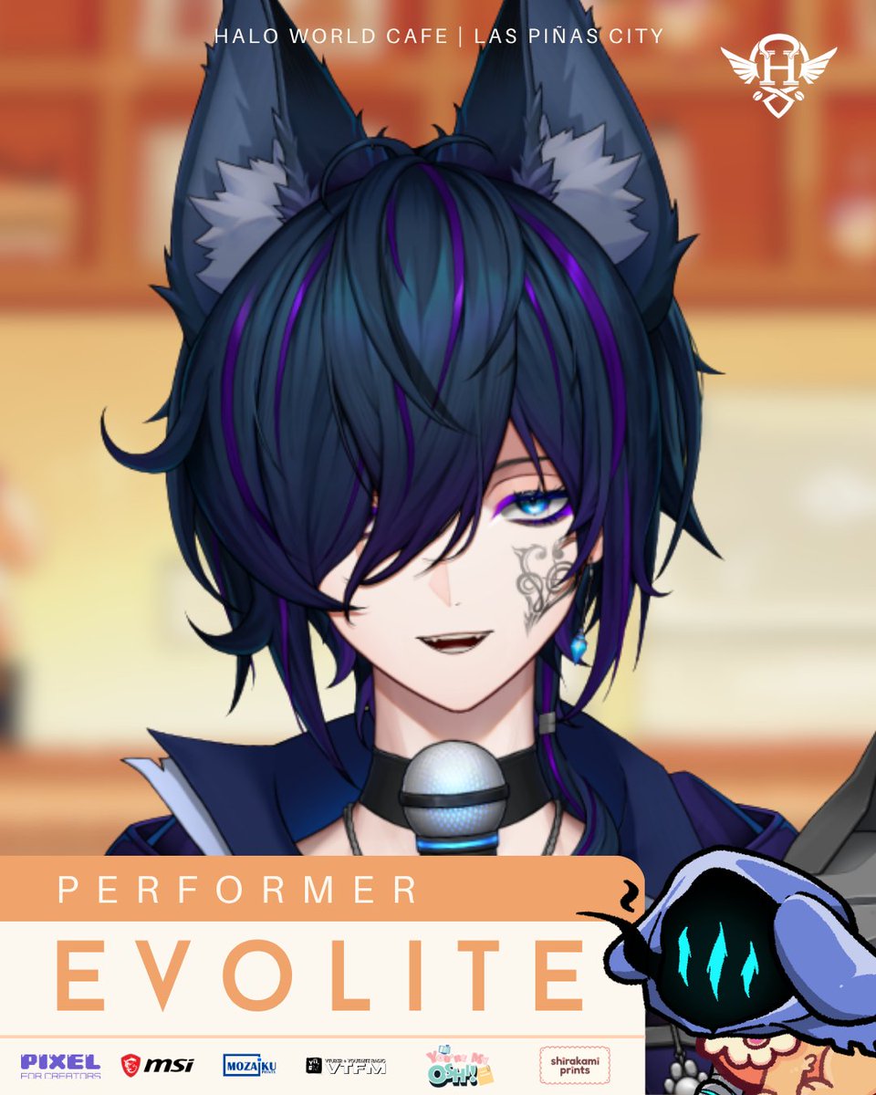 HaloWorldCafe's tweet photo. 🎤 PERFORMER REVEAL 🦊

Our favourite PHVT-- Honorary PHVtuber VSinger will be singing a tune or two for the tournament!

He will also be doing a watch-party stream of the tournament so be sure to drop by his socials!

#HWCVTUBERVALO https://t.co/BFA6Gr44lM