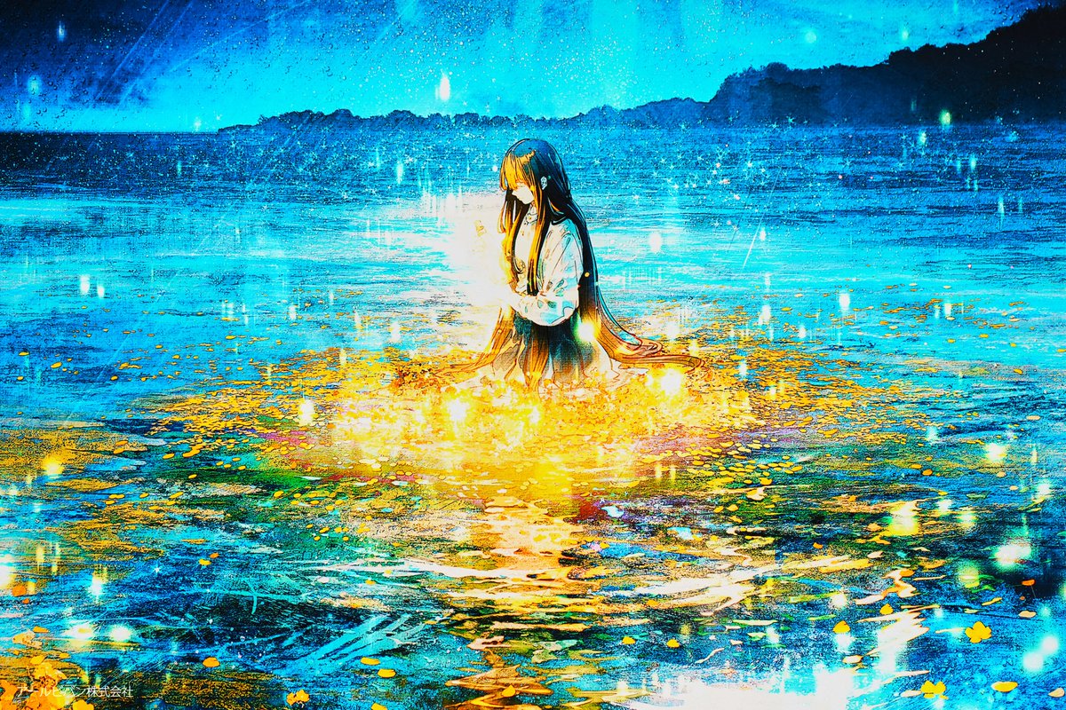 aj_saisaisai's tweet photo. ◇◆　#SAISAISAI 作品紹介　◆◇

~~~~~~~~~~~~~~~~~~~~~

ふすい（@fusui0519）｜MESSAGE IN A BOTTLE

青と黄色のコントラストと、輝く光の表現が美しい、版画のための描きおろし作品です。
アナログで描いたような筆致をあえて残すことで、絵画のような豊かな質感に仕上げられています。
ぜひ、会場でご堪能ください。

~~~~~~~~~~~~~~~~~~~~~
⇣ 特設サイトはこちら
https://t.co/bRmZlhU4Ed