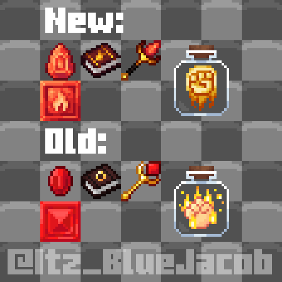 Itz_BlueJacob's tweet photo. [🔥] Pyrologer Items and potion effect retextures

Pyrostone/Block
Flaming Novel
Wand of Blaze
Fire Fists

#Minecraft #Minecraftdungeons #pixelart #Minecraftmod #texturepack https://t.co/J8W65WxH44