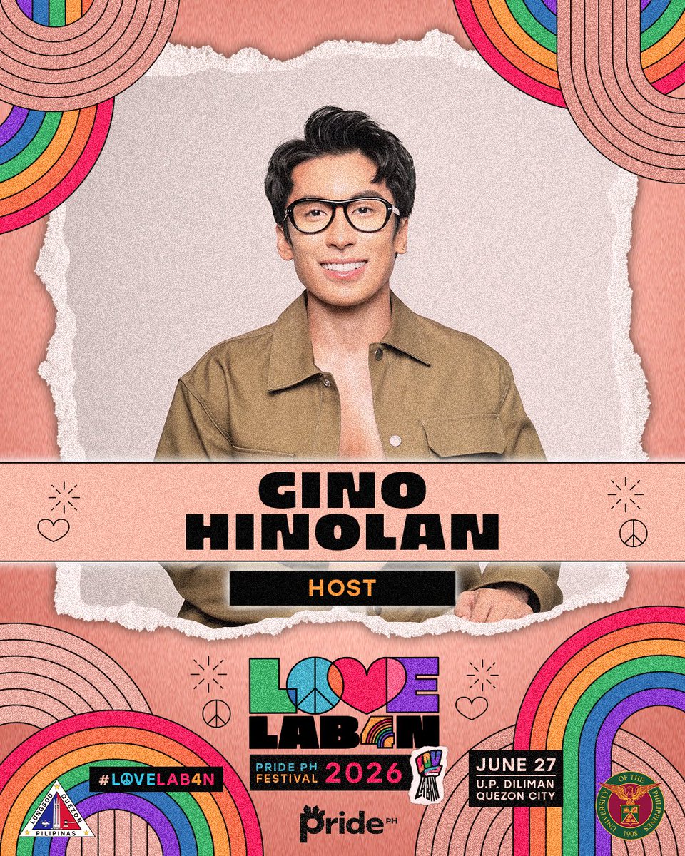 tfpridePH's tweet photo. BUT WAIT, THERE’S MORE! 🏳️‍🌈✨

Salmo Nella
Sabrina San Diego
Gino Hinolan
Kim Bejerano

​#LoveLab4n #PridePH #PridePHFestival2026 #OnePridePH https://t.co/0uyuWNmIF5