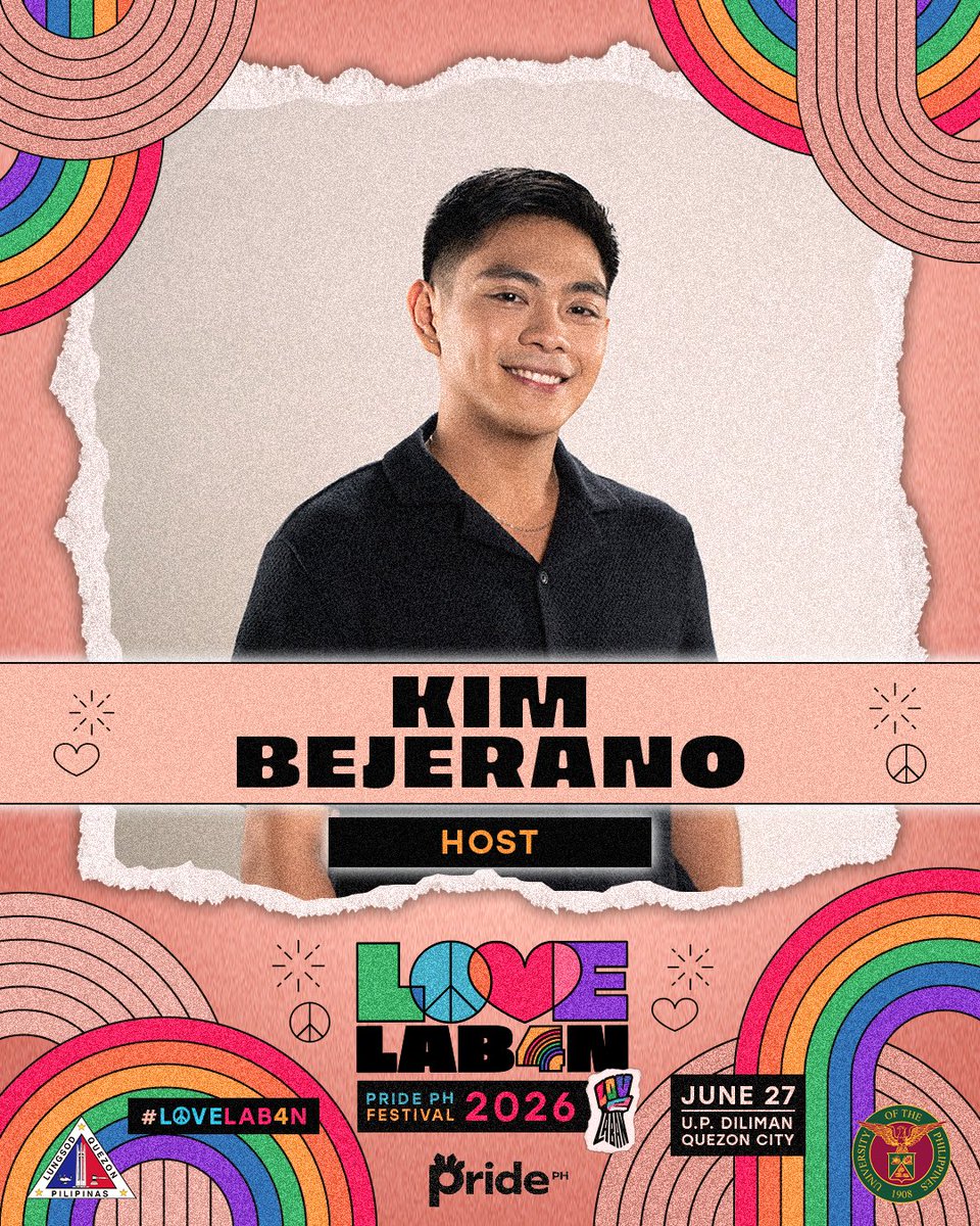 tfpridePH's tweet photo. BUT WAIT, THERE’S MORE! 🏳️‍🌈✨

Salmo Nella
Sabrina San Diego
Gino Hinolan
Kim Bejerano

​#LoveLab4n #PridePH #PridePHFestival2026 #OnePridePH https://t.co/0uyuWNmIF5
