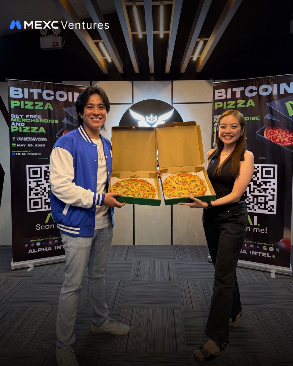 MEXC_SEA's tweet photo. Celebrating Bitcoin Pizza Day the right way with good vibes, great people, and even better slices. 🍕₿

The Alpha Intel x MEXC Ventures fam came through to honor the trade that started it all. From hodlers to degens, we're all united by pizza and the blockchain. See you at the next one! 🔥

#BTCPizzaDay #BitcoinPizza #AlphaIntel #MEXCVentures #MEXC #Bitcoin #BTC #CryptoCommmunity #Web3