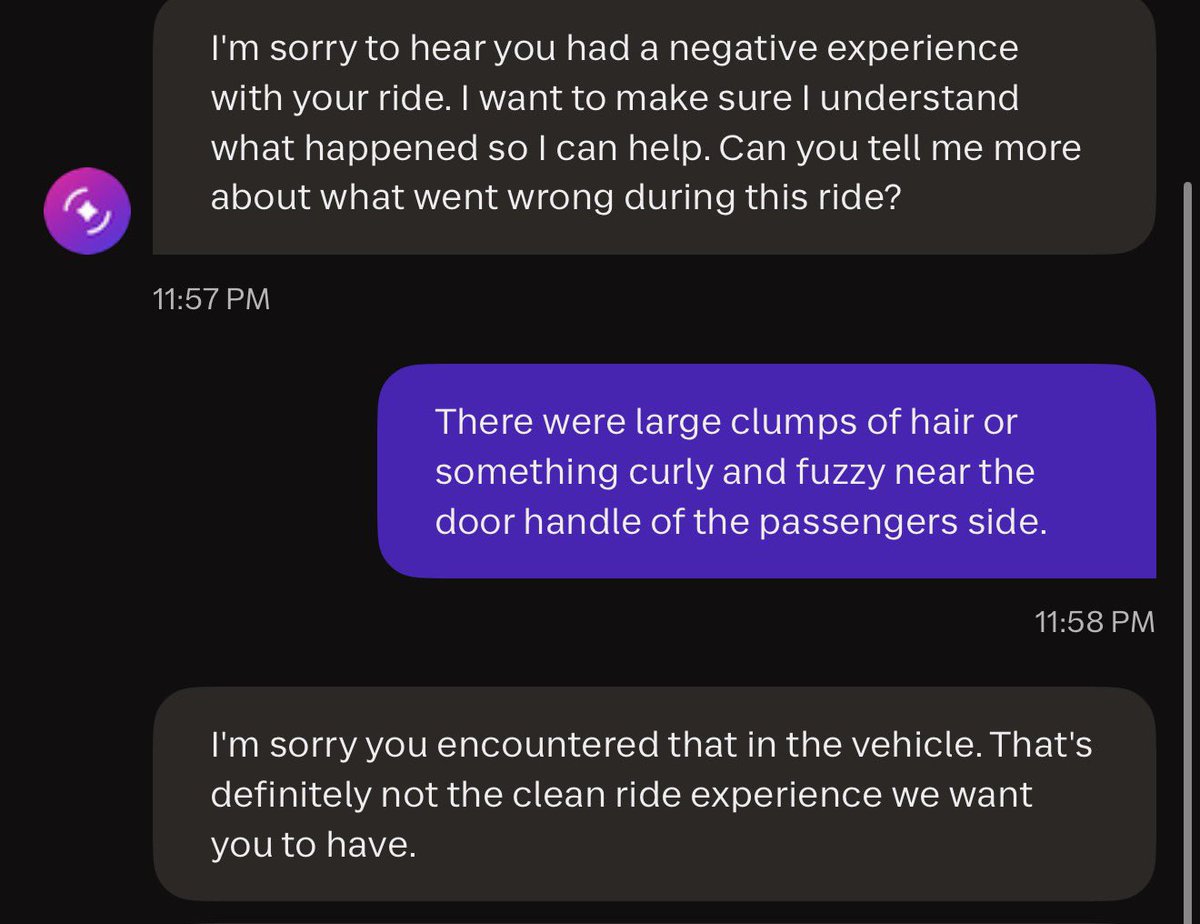 SeHablaRob's tweet photo. Not me defending Lyft moments before I encounter CLUMPS OF HAIR in the car https://t.co/x4jvl6W8Ai