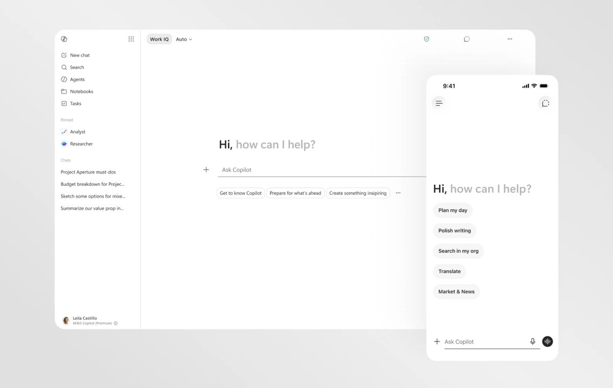 akfash's tweet photo. Today we’re introducing a redesigned Microsoft 365 Copilot experience—simpler, more focused, and built to keep you in flow: https://t.co/meggloMCMT https://t.co/2sWfpSqoes