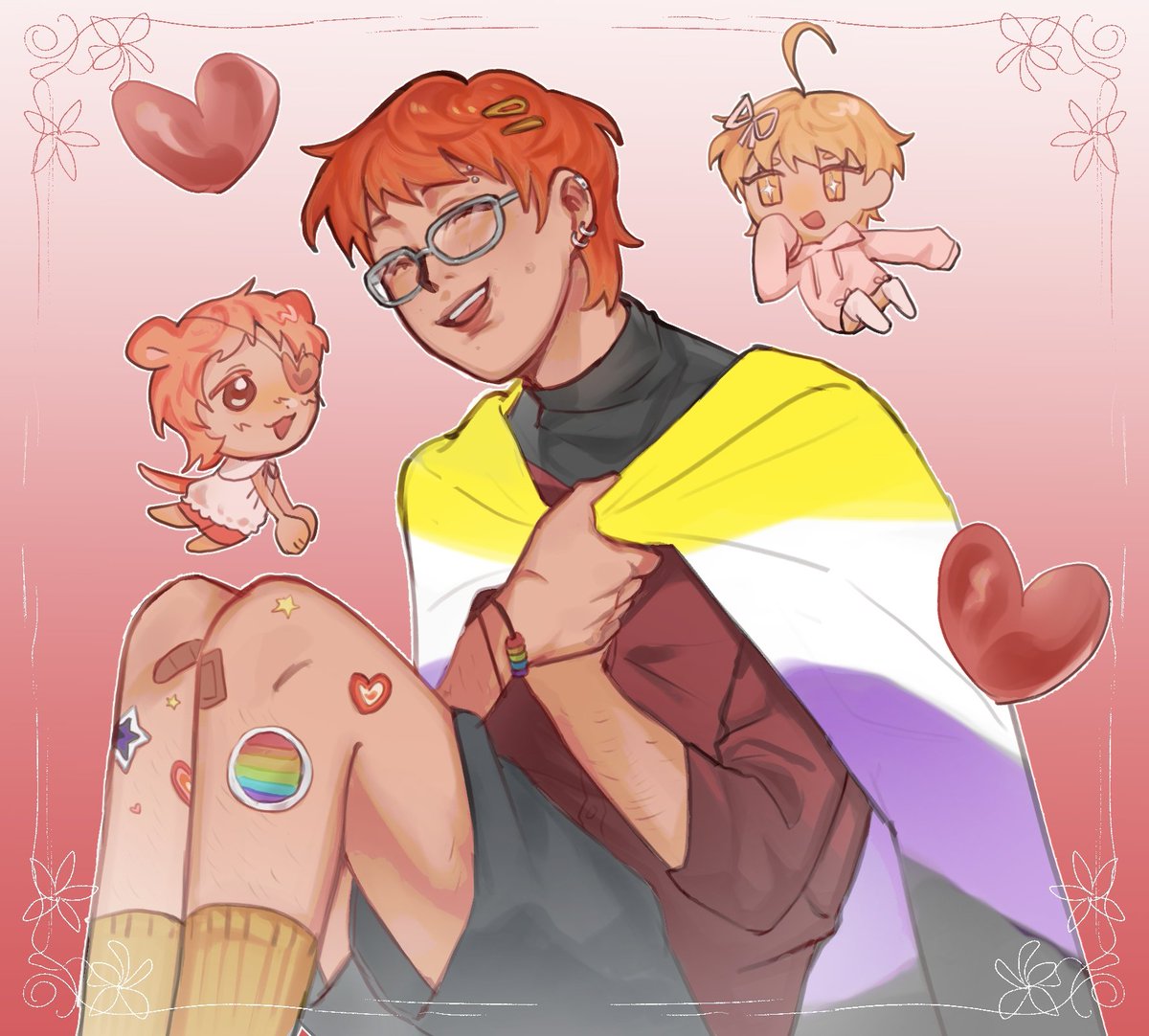 kydadar's tweet photo. happy pride month 🩷🌈🏳️‍🌈 #oc https://t.co/R1x2bi67jQ