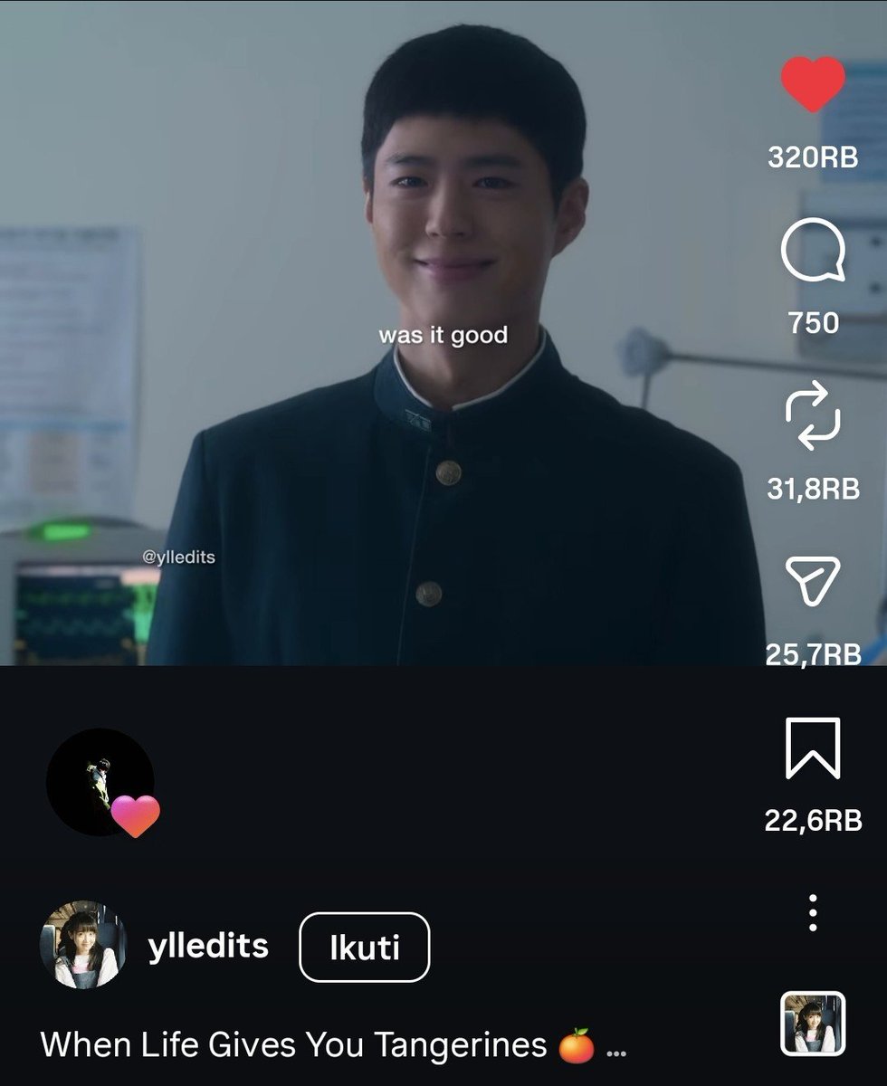 kylieodx's tweet photo. Jae liked this ig reels. A clip of a drama When Life Gives You Tangerines 🥺 https://t.co/3Avozy9EzL