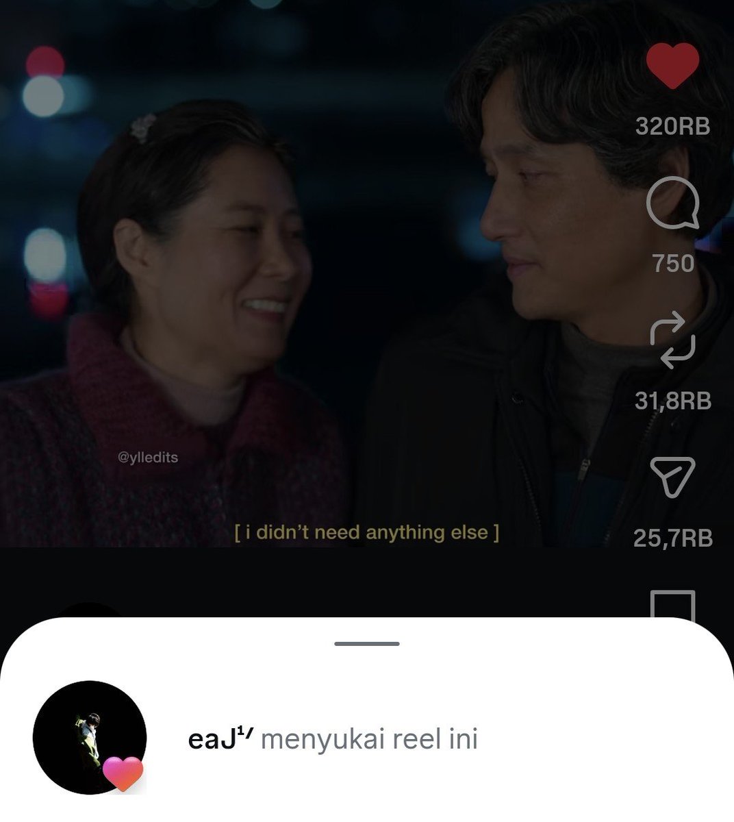 kylieodx's tweet photo. Jae liked this ig reels. A clip of a drama When Life Gives You Tangerines 🥺 https://t.co/3Avozy9EzL