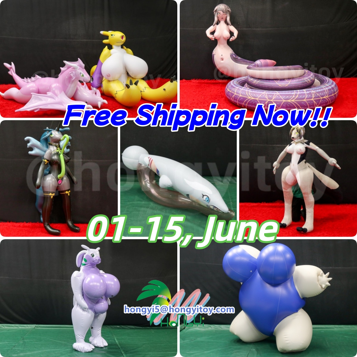 KXueeeeee's tweet photo. GOOD NEWS❣️❣️
😻From 01st-15th, June,2026. 
🛒All of our cartoon product is FREE SHIPPING Again!! Welcome to take the inflatables with a Cheaper price. ^^
💌Contact Kelly: hongyi5@hongyitoy.com https://t.co/PV7Mam2dz0