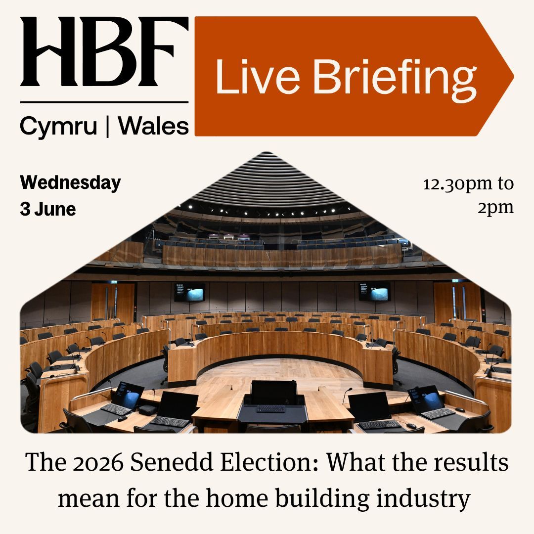 HomeBuildersFed's tweet photo. There’s still time to sign up for our open webinar on what the 2026 Senedd election means for the home building industry in Wales.

Join Mark Harris, Planning and Policy Advisor for Wales at HBF, alongside expert speakers for a discussion on how the election results are shaping the political and policy landscape in Wales, including emerging priorities for housing and planning policy and what this means for the sector going forward.

📅 Wednesday 3 June
⏰ 12.30pm to 2pm

Register to attend 👇 
https://t.co/L2cv1P7jW5