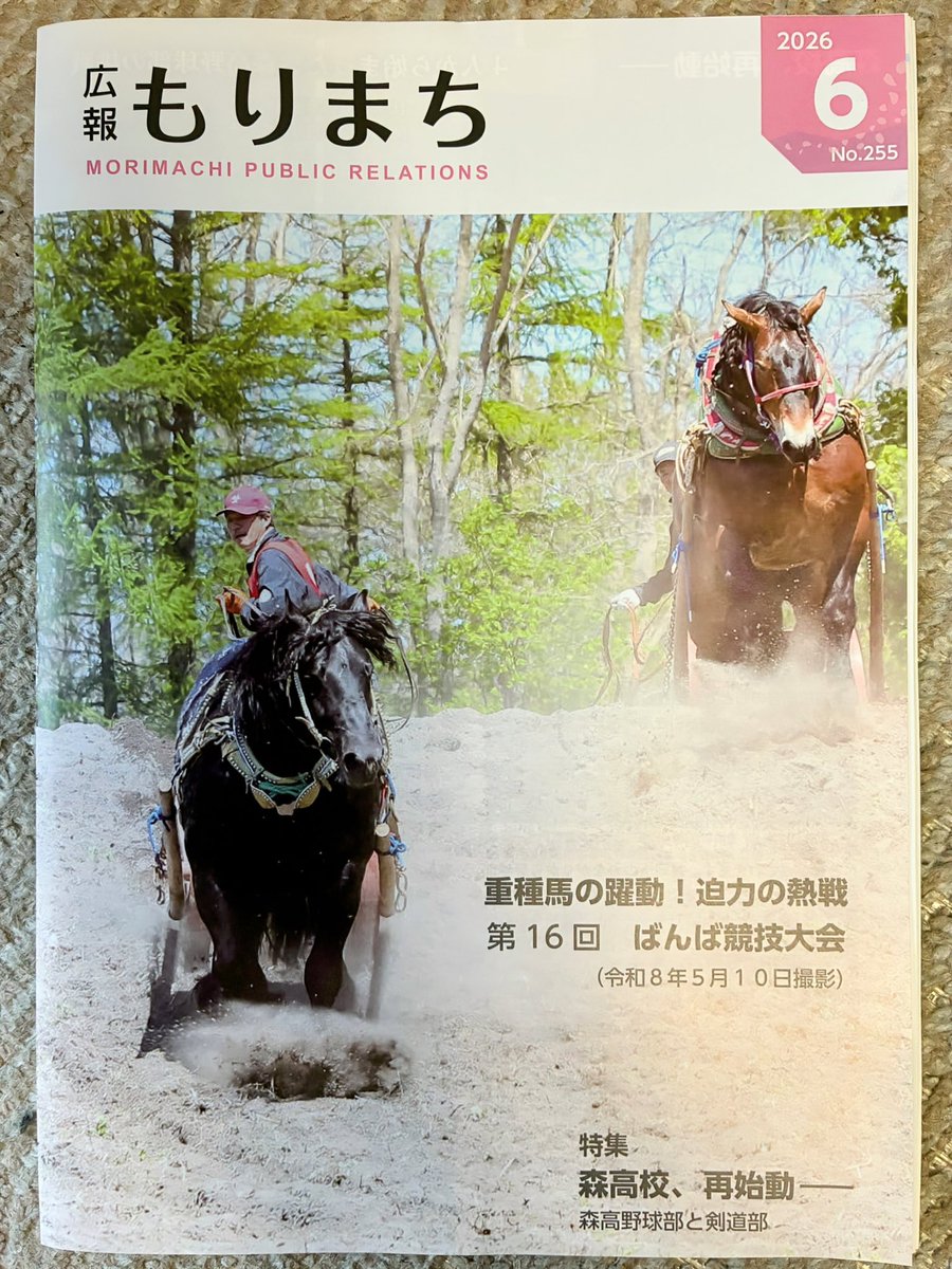 StarNumber_101's tweet photo. 今月の #広報もりまち の表紙は
先月の #草ばん馬 🐴🛷💨
#北海道森町 https://t.co/RAAo9bdfuy