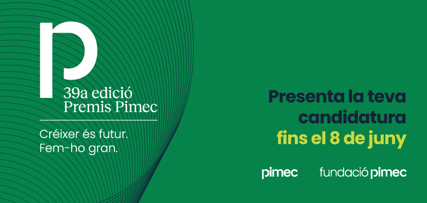 Pimec's tweet photo. Presenta la teva candidatura als Premis Pimec 2026 abans del 8 de juny! 🏅

📌 El pròxim 30 de setembre celebrarem al @PalauSantJordi la 39a edició dels Premis Pimec, on distingirem les millors iniciatives empresarials desenvolupades a Catalunya durant l’any 2025 en diferents àmbits.

No deixis passar l’oportunitat de donar visibilitat al teu projecte empresarial en l'esdeveniment de referència del món empresarial!

🔗 Més informació: https://t.co/OixmRNfEZe

#PremisPimec2026 #FemGransLesPimes