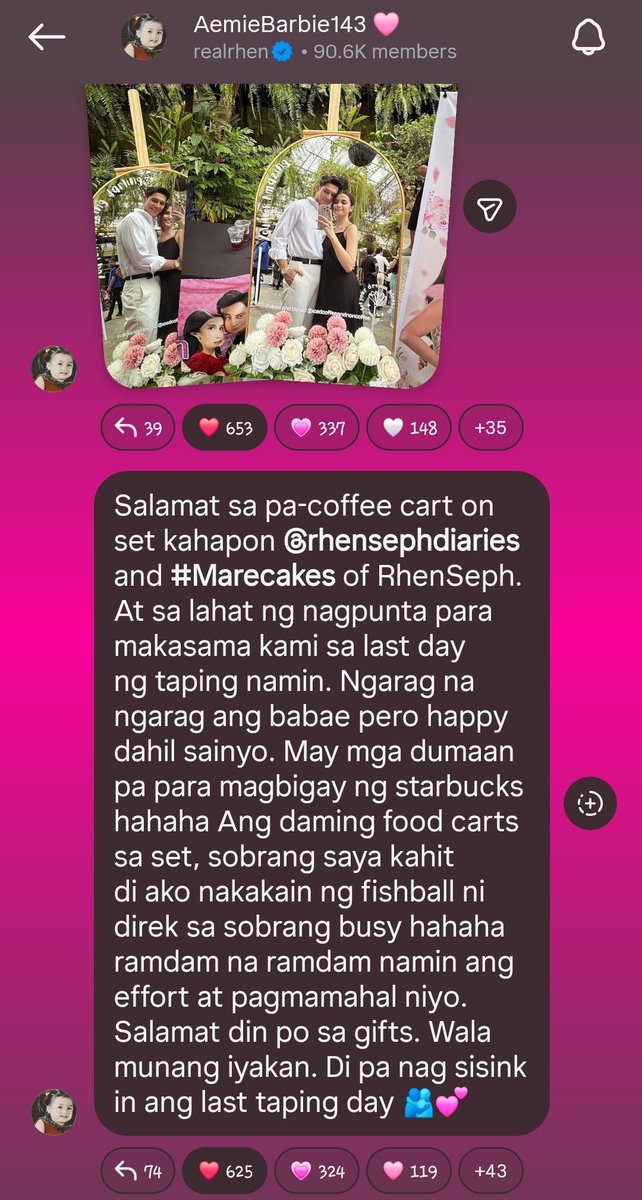 izechichi143's tweet photo. 😭brb, all the trentahin marecakes of rhenseph diaries are crying😭🫶🏻 Thankyou so much for the appreciation @realrhen this means the world to us. Kaya ang sarap niyong isupport ni @josephcmarco sulit lahat🫶🏻 Expect More Fanprojects from us! We are so glad you love it🫶🏻 https://t.co/WBnOB4VkbF