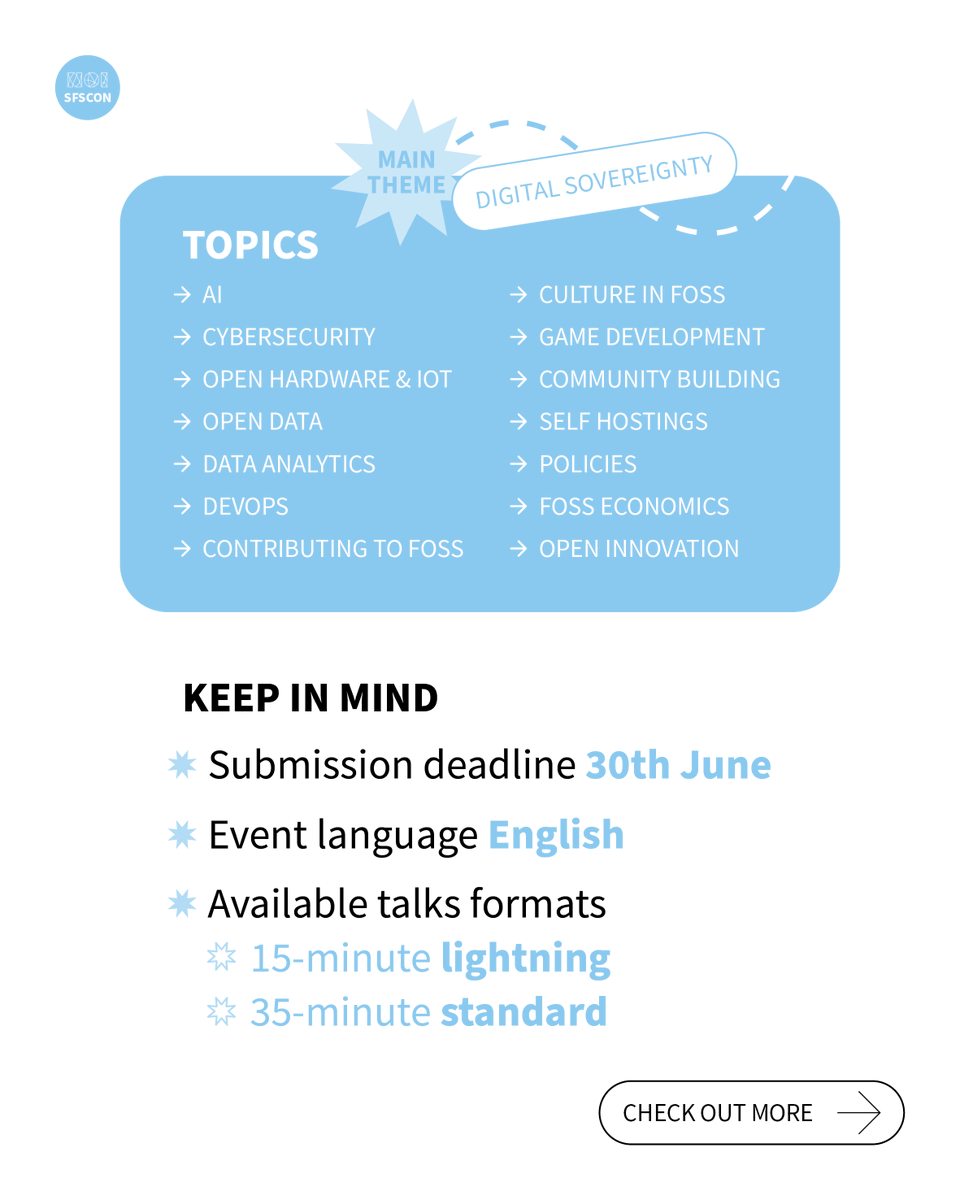 SFScon's tweet photo. ⚙️ DevOps

DevOps focuses on tools, practices and methodologies aimed at optimising the collaboration between development and operations.

👉 Bring your experience to SFSCON, submit your proposal by 30th June! https://t.co/xdqea9sgVn

#FreeSoftware #OpenSource https://t.co/JlfAUhCoNT