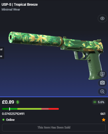 adsyyycs2's tweet photo. I love cheap flips like these, the margins are insane. Do this in mass‼️

0.07 USP-S | Tropical Breeze
✅FLIPPED✅

➡️Bought for: £0.68
➡️Sold for: £0.89

After fees, that's a total profit of £0.19 (28.26%)🤑💵

#csfloat #cs2 #csgo #counterstrike #skins #trading #flipped #profit https://t.co/BOGjL7S3es