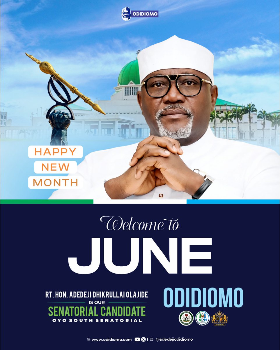 AdedejiOdidiOmo's tweet photo. South and Oyo State.

As we welcome the month of June, I pray that it brings renewed hope, peace, progress, and abundant blessings to every home. Let us continue to believe in a brighter future and work together for the development and prosperity of our communities. ASOO https://t.co/9KGJX6lO8D