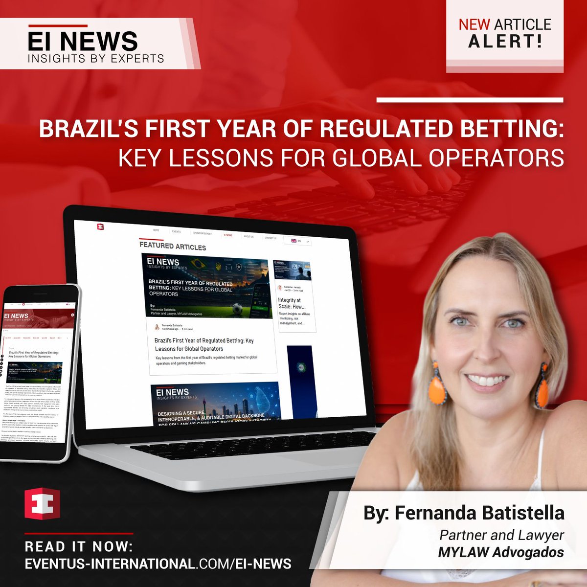 EventusInt's tweet photo. In the latest EI News feature, Fernanda Batistella shares an in-depth perspective on the first year of Brazil’s regulated betting market and the operational realities now shaping success for global operators.

Read the full article below.
https://t.co/2WbfvGYstD https://t.co/TZVlLWi7Vi