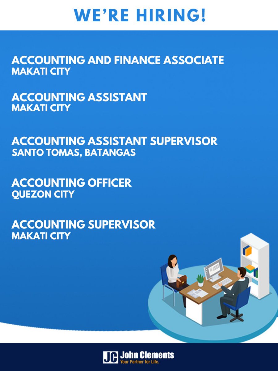 johnclementsph's tweet photo. We're Hiring! Whether you're building your expertise, stepping into leadership, or looking for your next professional challenge, we have openings designed to help you grow and succeed.

Browse Jobs in our Bio!

#HiringNow #JobsPH #CareerGrowth #JobSearch #MakatiJobs #JobAlert https://t.co/XxGVAnrkhz