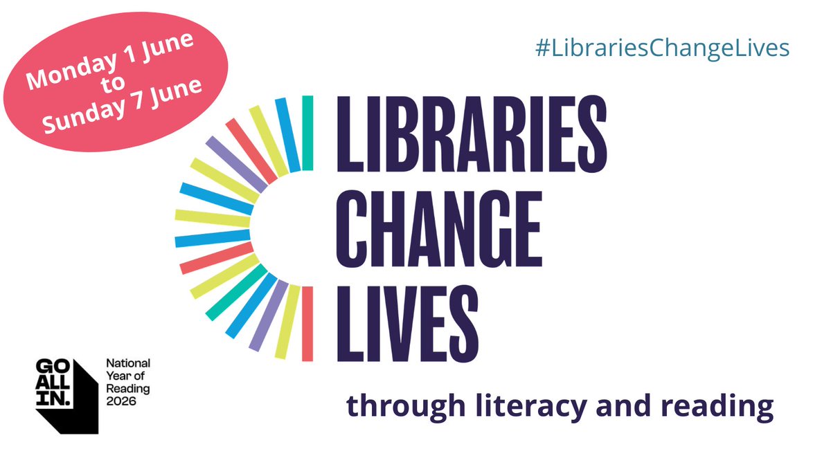 CILIPinfo's tweet photo. ✨ It's Libraries Change Week 2026! ✨

📅 Monday 1 June – Sunday 7 June

📚Join us - share your Libraries Week  literacy and reading activities and events in the comments below or share using #LibrariesChangeLives and we'll repost: https://t.co/aM8W3Mittb https://t.co/H6LQF9apaM